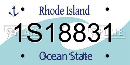 1S18831 Rhode Island License Plate