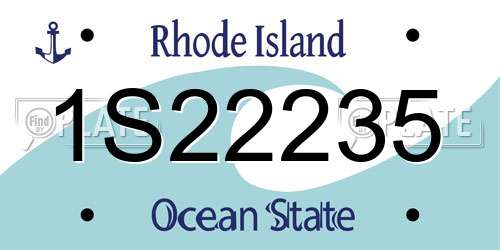 1S22235 Rhode Island License Plate