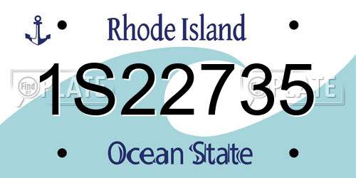 1S22735 Rhode Island License Plate
