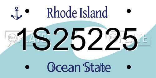 1S25225 Rhode Island License Plate