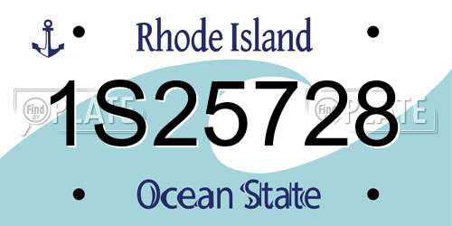 1S25728 Rhode Island License Plate