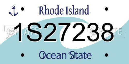 1S27238 Rhode Island License Plate