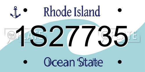 1S27735 Rhode Island License Plate