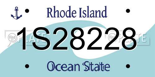1S28228 Rhode Island License Plate