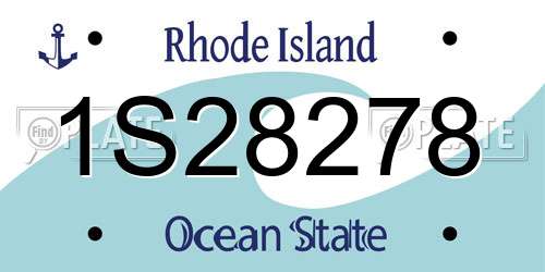 1S28278 Rhode Island License Plate