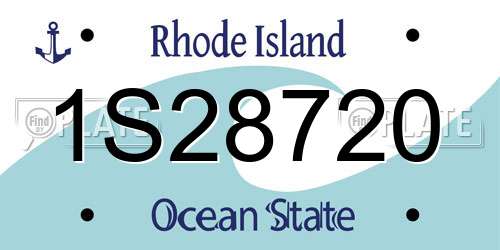 1S28720 Rhode Island License Plate