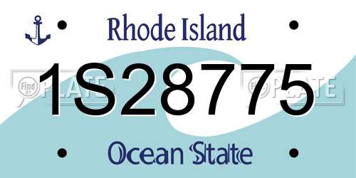 1S28775 Rhode Island License Plate