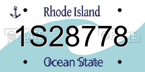 1S28778 Rhode Island License Plate