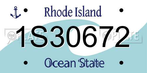 1S30672 Rhode Island License Plate