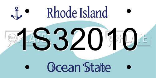 1S32010 Rhode Island License Plate