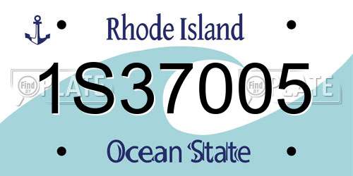 1S37005 Rhode Island License Plate