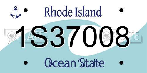 1S37008 Rhode Island License Plate