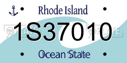 1S37010 Rhode Island License Plate