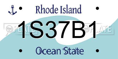 1S37B1 Rhode Island License Plate