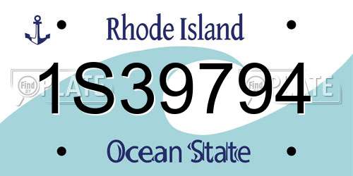 1S39794 Rhode Island License Plate
