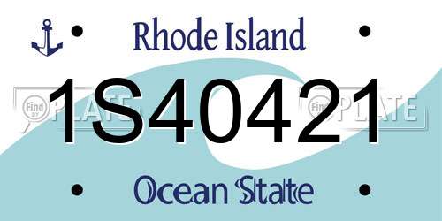 1S40421 Rhode Island License Plate