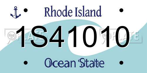 1S41010 Rhode Island License Plate