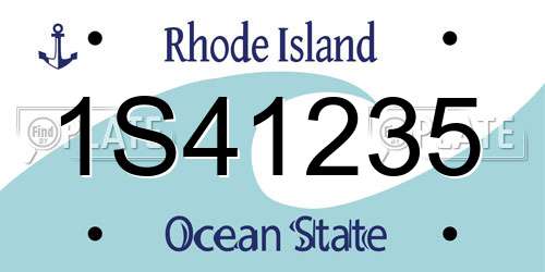 1S41235 Rhode Island License Plate