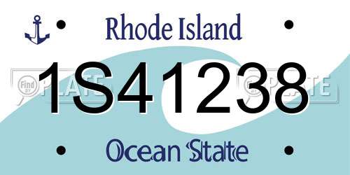 1S41238 Rhode Island License Plate