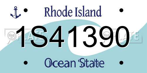 1S41390 Rhode Island License Plate