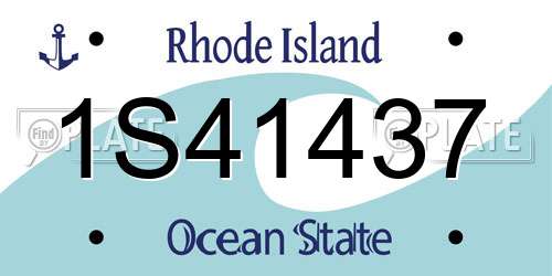 1S41437 Rhode Island License Plate