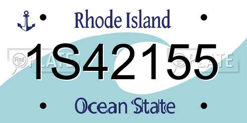 1S42155 Rhode Island License Plate
