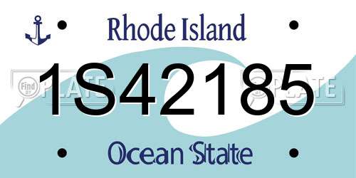 1S42185 Rhode Island License Plate