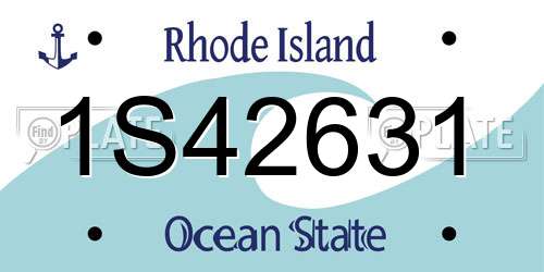 1S42631 Rhode Island License Plate