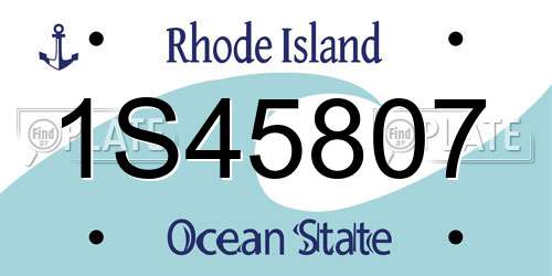 1S45807 Rhode Island License Plate