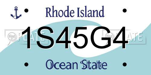 1S45G4 Rhode Island License Plate