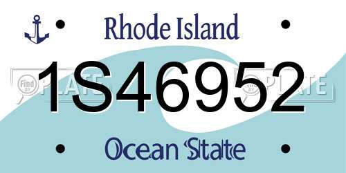 1S46952 Rhode Island License Plate