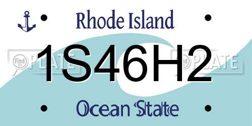 1S46H2 Rhode Island License Plate
