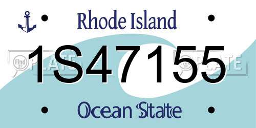 1S47155 Rhode Island License Plate