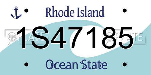 1S47185 Rhode Island License Plate