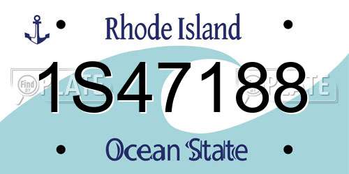 1S47188 Rhode Island License Plate