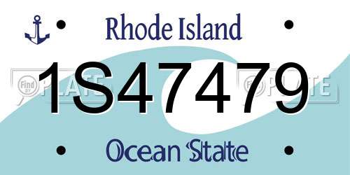 1S47479 Rhode Island License Plate
