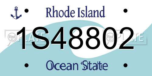 1S48802 Rhode Island License Plate