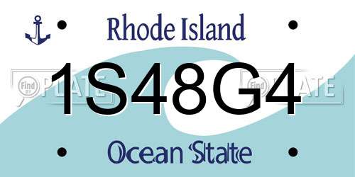 1S48G4 Rhode Island License Plate
