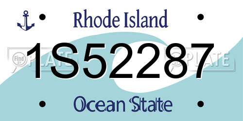 1S52287 Rhode Island License Plate