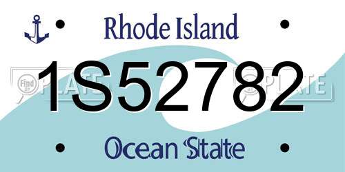1S52782 Rhode Island License Plate