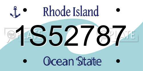 1S52787 Rhode Island License Plate