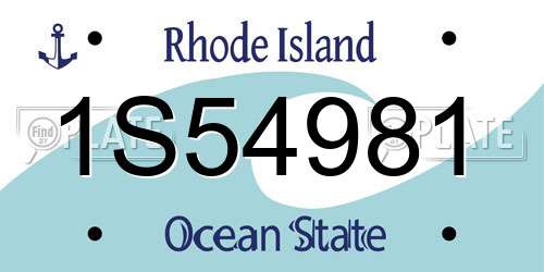 1S54981 Rhode Island License Plate
