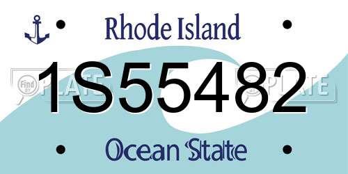 1S55482 Rhode Island License Plate
