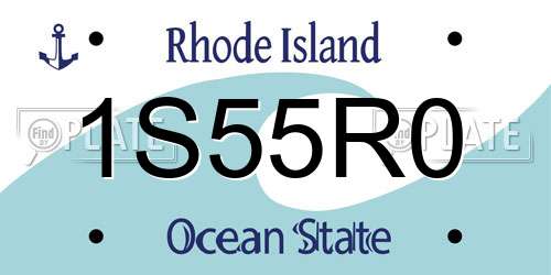 1S55R0 Rhode Island License Plate