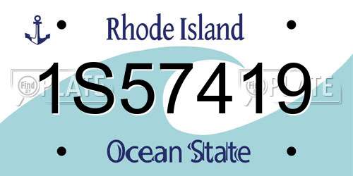1S57419 Rhode Island License Plate