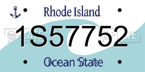 1S57752 Rhode Island License Plate