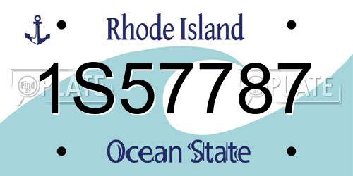 1S57787 Rhode Island License Plate