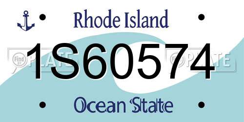 1S60574 Rhode Island License Plate