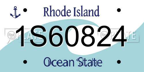 1S60824 Rhode Island License Plate