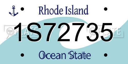 1S72735 Rhode Island License Plate